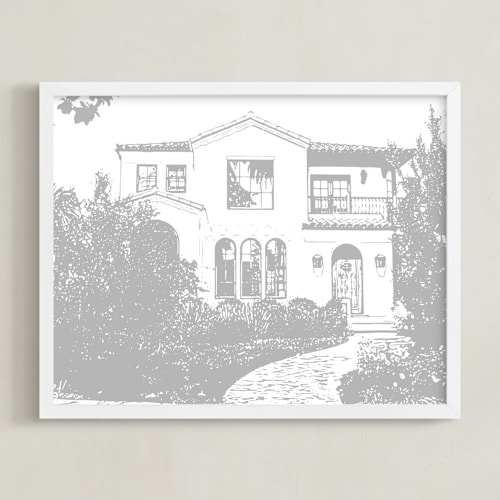 This is a cloud grey home wall art by Minted called house: custom print