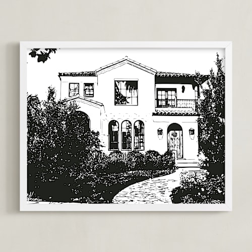 This is a black home wall art by Minted called house: custom print