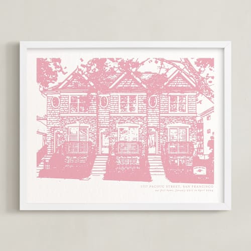 This is a rose home wall art by Minted called house: landscape custom letterpress print