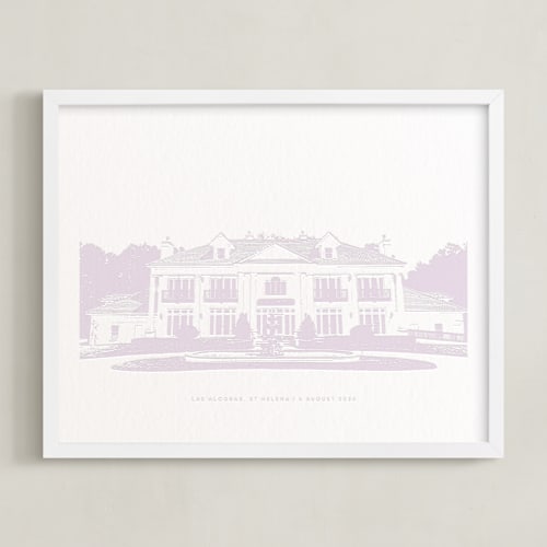This is a pastel lilac home wall art by Minted called your venue: custom letterpress print