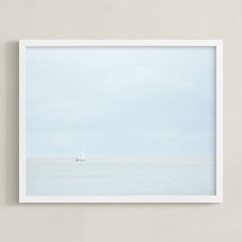This is a silver blue art by Alexandra Feo called still ocean