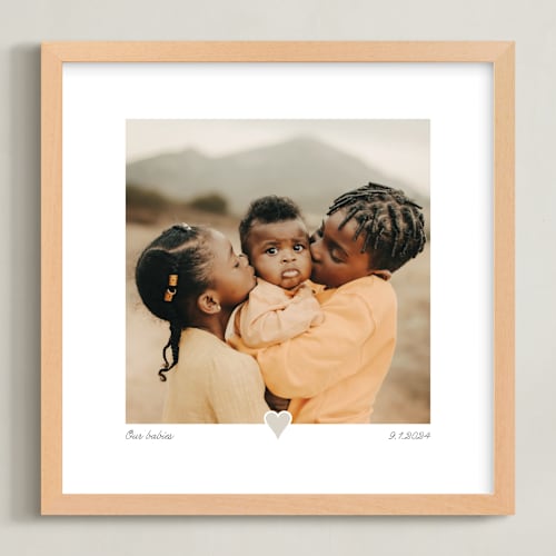 This is a taupe photo art by Laura Hamm called with a heart: square framed photo