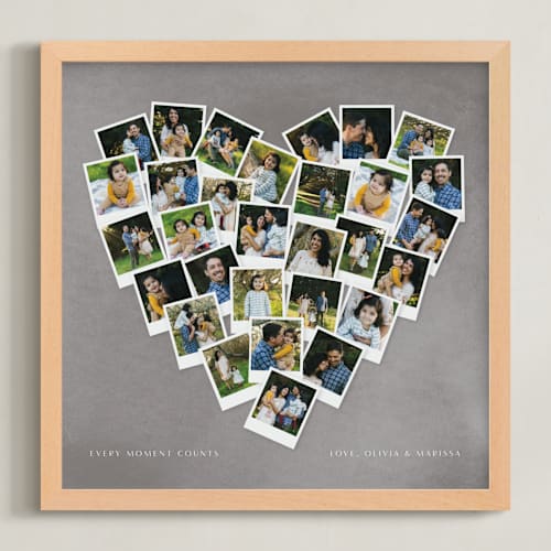 This is a cloud grey photo art by Minted called painted hues heart snapshot mix® cool