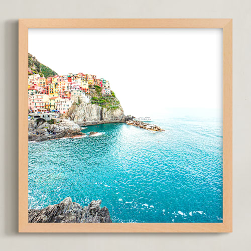 This is a mediterranean aqua art by Molly Goodman called above the sea