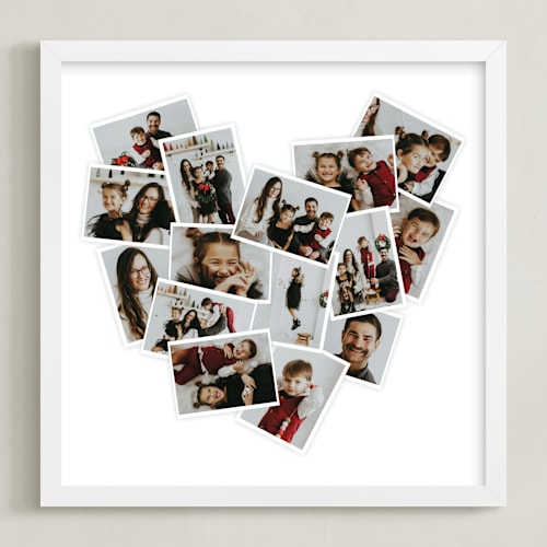 This is a white photo art by Minted called heart snapshot mini: framed photo