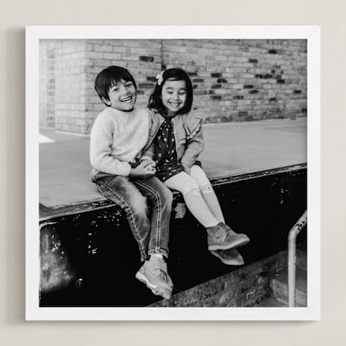 This is a white photo art by Minted Custom called the big picture: square framed photo