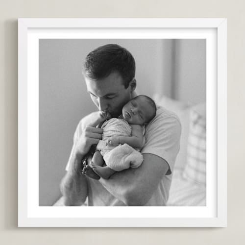 This is a white photo art with standard by Minted called the big picture: father's day framed photo