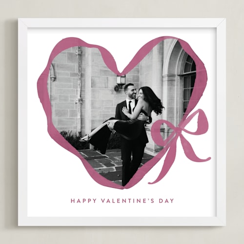 This is a orchid photo art by Rebecca Durflinger called ribbon bow heart: square framed photo