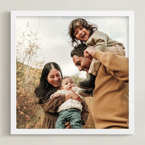 This is a white photo art with standard by Minted called the big picture: father's day framed photo