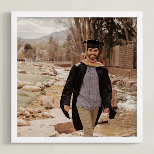 This is a white photo art with standard by Minted called the big picture: graduation framed photo