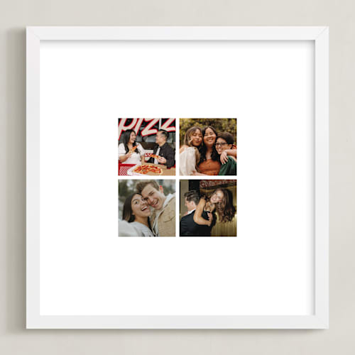 This is a white photo art with standard by Minted called photo strip: square framed photo