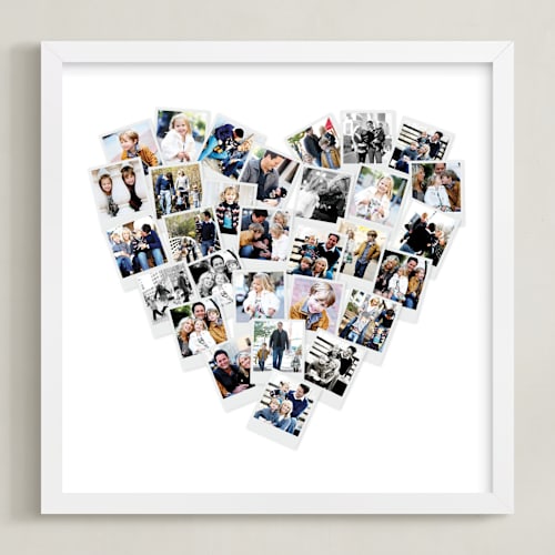 This is a white photo art by Minted called heart snapshot mix® photo art