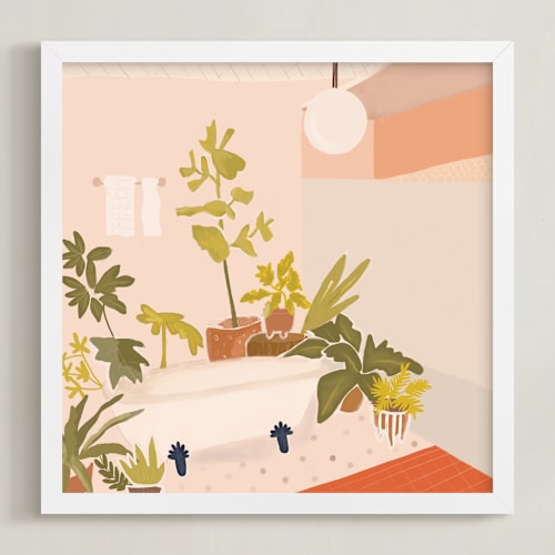This is a peach art by Lisa Nelson called dream bathroom
