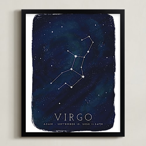 This is a galaxy personalized art for kids by Ashley Presutti Beasley called zodiac constellation virgo