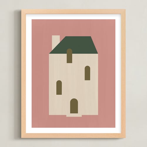 This is a dusty rose kids wall art by Ani Somi called maisonette