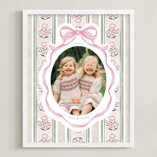 This is a peony photo art by Jackie Crawford called holiday ribbon: portrait framed photo