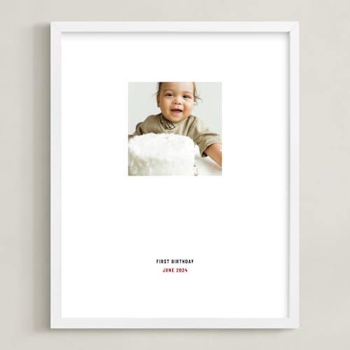 This is a white photo art by Minted called stamped snap: framed photo