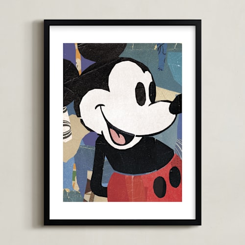 This is a black disney art by Sumak Studio called paper mickey