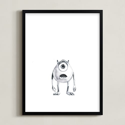 This is a white disney art by Mary Gaspar called mike wazowski