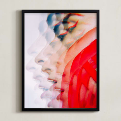 This is a passionate red art with standard by Elena Kulikova called red lines of a woman