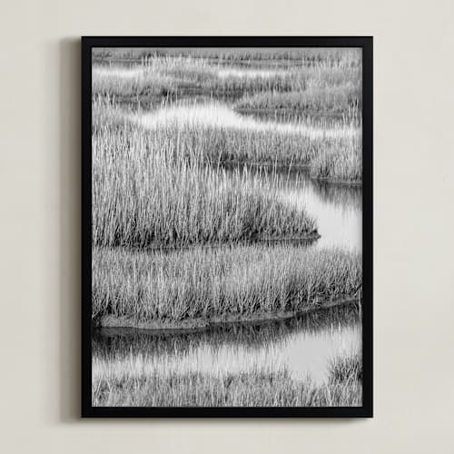 This is a black & white art by Elizabeth Pyle called marshlands 1