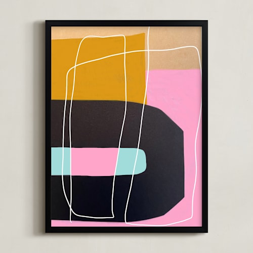 This is a amaranth pink art by Deborah Velasquez called lines and paths