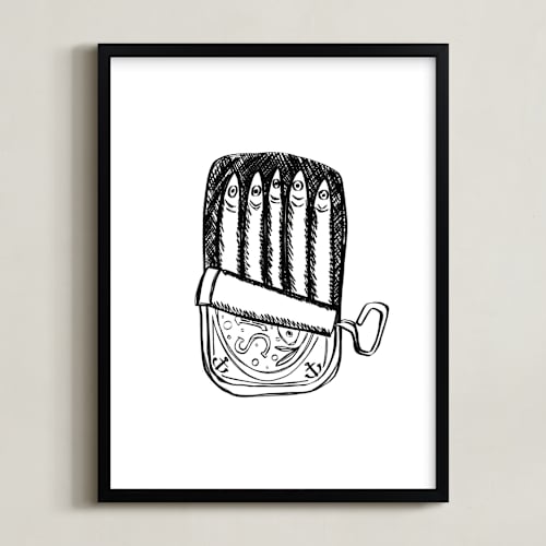 This is a ink art by Annie Montgomery called packed like sardines