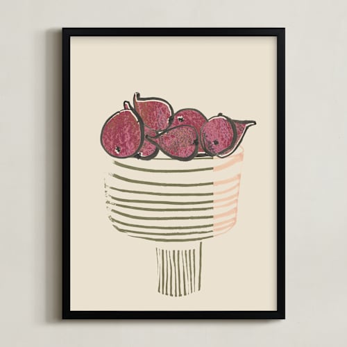 This is a ripen figs burgundy art by Bethania Lima called bowl of figs
