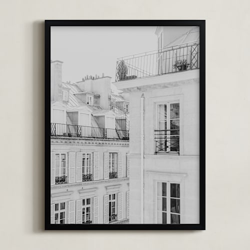 This is a french gray art by Lindsay Ferraris Photography called parisian rooftops