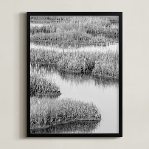 This is a black & white art by Elizabeth Pyle called marshlands 2