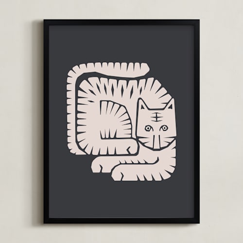 This is a linen art by Dani Lugato called lying tiger