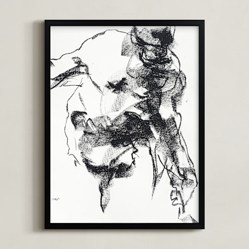 This is a rich ebony art by Derek overfield called drawing 264 - gesturing man