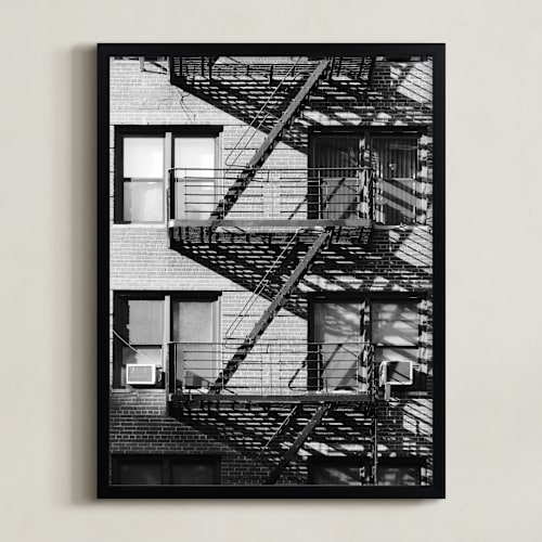 This is a monochrome art by lulu and isabelle called up down nyc