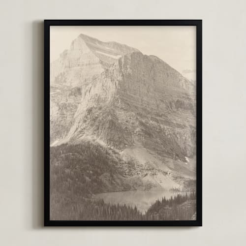 This is a sepia art by Brooke Chandler called glacier national park