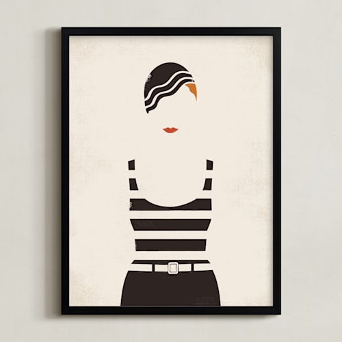 This is a charcoal art by Faith Harlow called striped suit