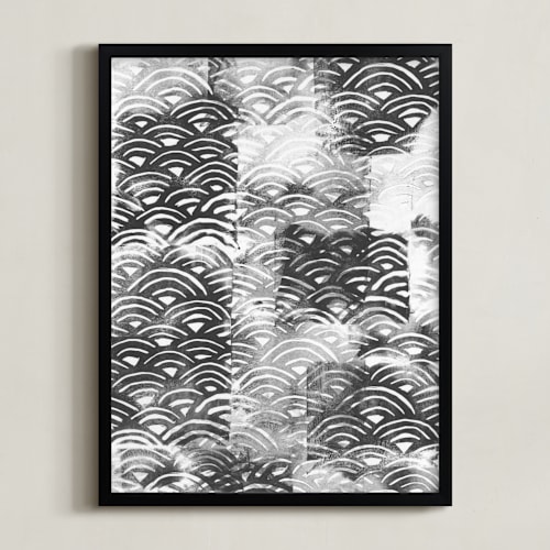 This is a black and white art by Emine Ortega called peek