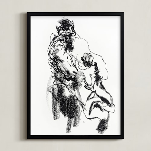 This is a bottom of well black art with standard by Derek overfield called drawing 469 - draped figure