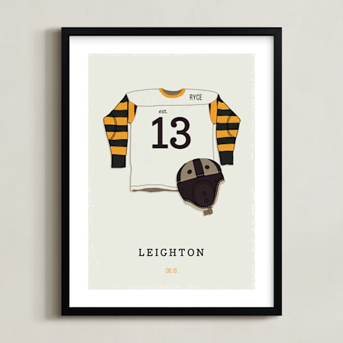 This is a mustard personalized art for kids by Tyler Tea called american football