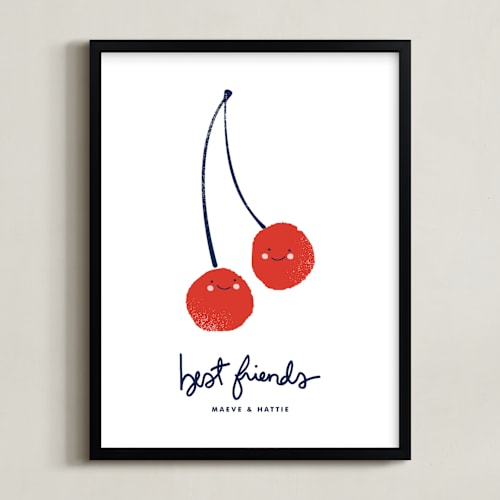 This is a cherry red personalized art for kids by Oscar and Emma - Karly Depew called best friends