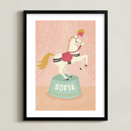 This is a cotton candy personalized art for kids by Jody Wody called circus pony