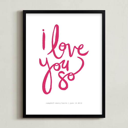 This is a berry personalized art for kids by Kelly Ventura called i love you so