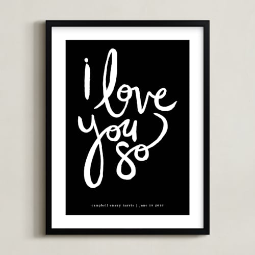 This is a ink personalized art for kids by Kelly Ventura called i love you so