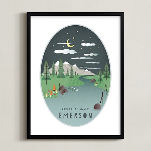 This is a storm personalized art for kids by Grace Kreinbrink called adventure awaits