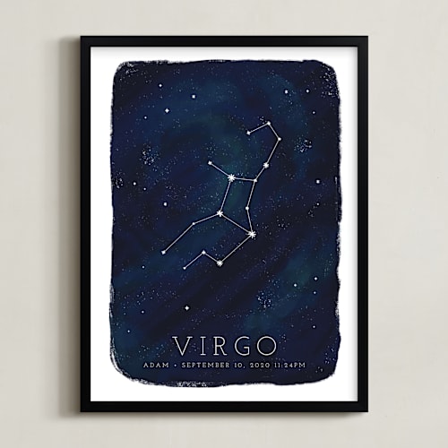 This is a galaxy personalized art for kids by Ashley Presutti Beasley called zodiac constellation virgo