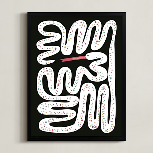 This is a sprinkles personalized art for kids by Jenna Holcomb called squiggly snake