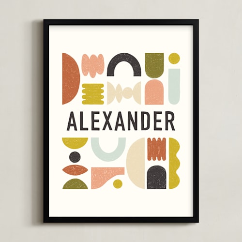 This is a retro personalized art for kids by Pati Cascino called mid-century kid