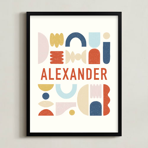 This is a sorbet personalized art for kids by Pati Cascino called mid-century kid