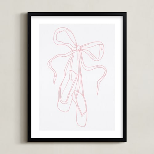 This is a slipper pink kids wall art by Nicole Simms called dancing shoes