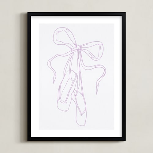 This is a leotard lavender kids wall art by Nicole Simms called dancing shoes
