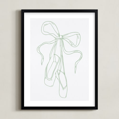 This is a loge green kids wall art by Nicole Simms called dancing shoes